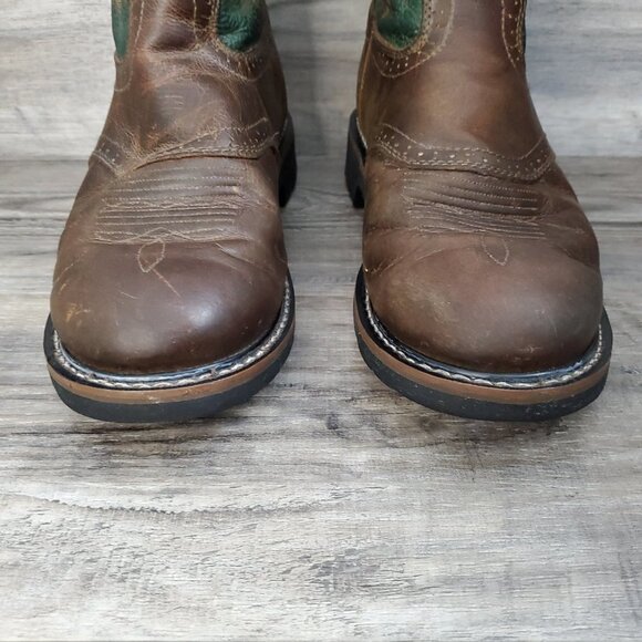 Justin Boots WK4670 - Stampede Blade Green Round Toe Wellington Work Boots - Picture 5 of 16